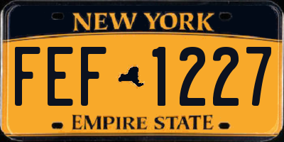 NY license plate FEF1227
