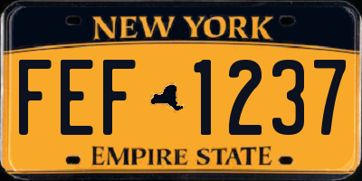 NY license plate FEF1237