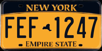 NY license plate FEF1247