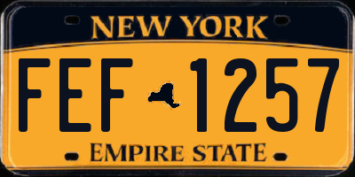 NY license plate FEF1257