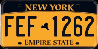NY license plate FEF1262