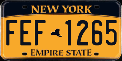 NY license plate FEF1265