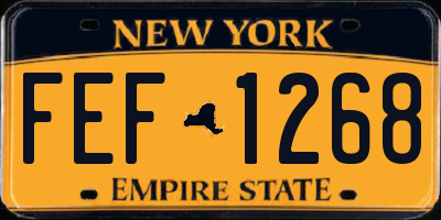 NY license plate FEF1268