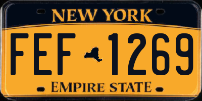 NY license plate FEF1269