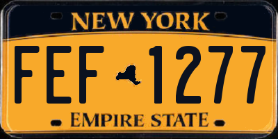 NY license plate FEF1277