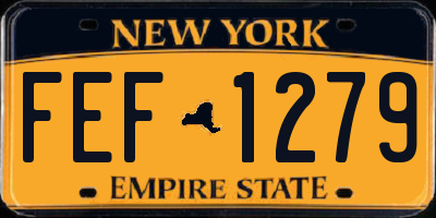NY license plate FEF1279