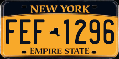 NY license plate FEF1296