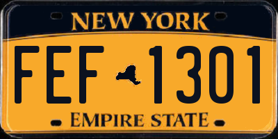 NY license plate FEF1301