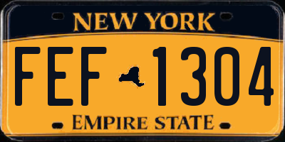 NY license plate FEF1304