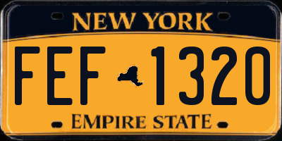 NY license plate FEF1320