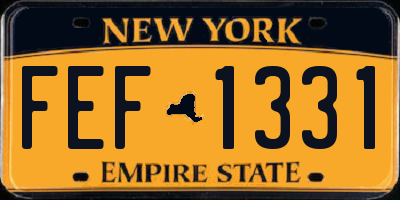 NY license plate FEF1331