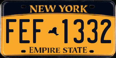 NY license plate FEF1332