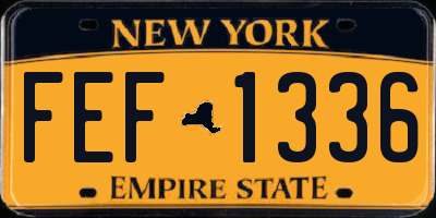 NY license plate FEF1336