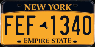 NY license plate FEF1340