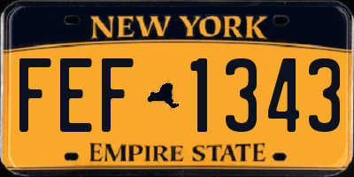 NY license plate FEF1343