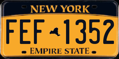 NY license plate FEF1352