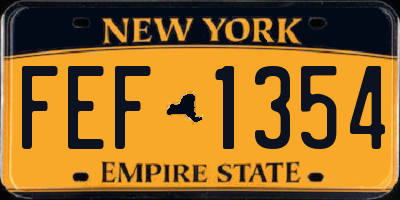 NY license plate FEF1354