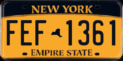 NY license plate FEF1361