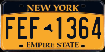 NY license plate FEF1364