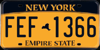 NY license plate FEF1366