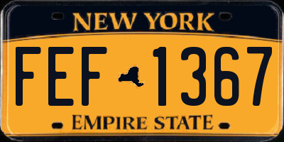NY license plate FEF1367