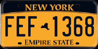 NY license plate FEF1368