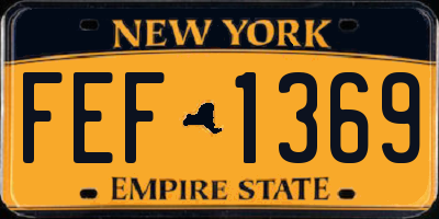 NY license plate FEF1369