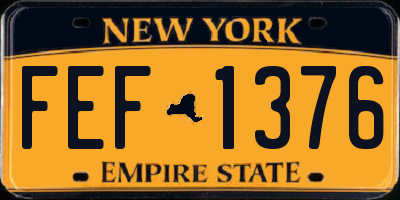 NY license plate FEF1376