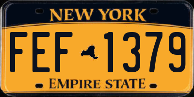 NY license plate FEF1379
