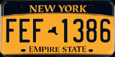 NY license plate FEF1386