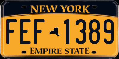 NY license plate FEF1389