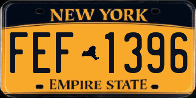 NY license plate FEF1396