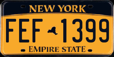 NY license plate FEF1399