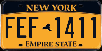 NY license plate FEF1411