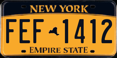 NY license plate FEF1412