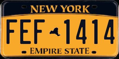 NY license plate FEF1414