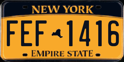 NY license plate FEF1416