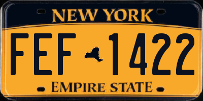 NY license plate FEF1422