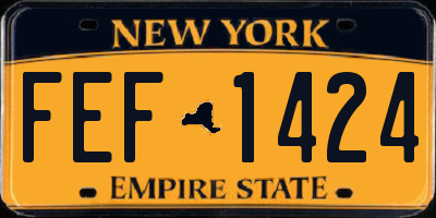 NY license plate FEF1424