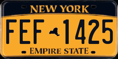 NY license plate FEF1425