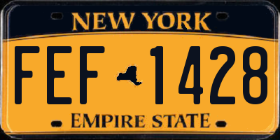 NY license plate FEF1428