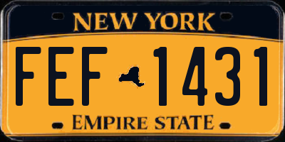 NY license plate FEF1431