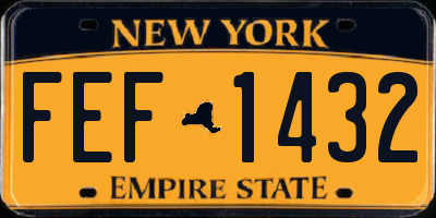 NY license plate FEF1432