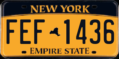 NY license plate FEF1436