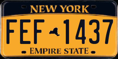 NY license plate FEF1437