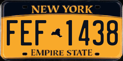 NY license plate FEF1438