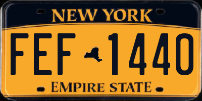 NY license plate FEF1440