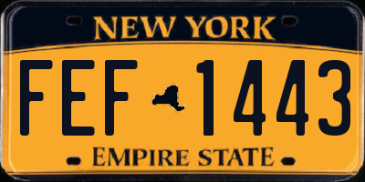 NY license plate FEF1443