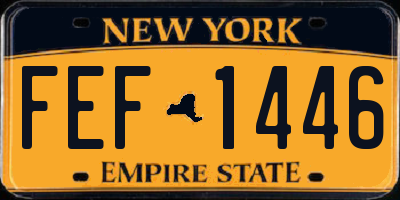 NY license plate FEF1446