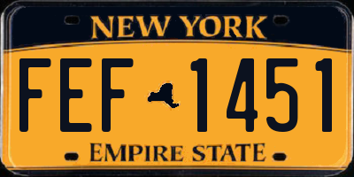 NY license plate FEF1451